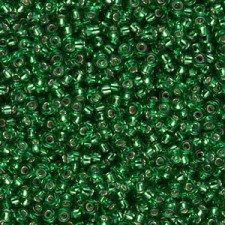 Miyuki rocailles Perlen 11/0 - Green silver lined 11-16